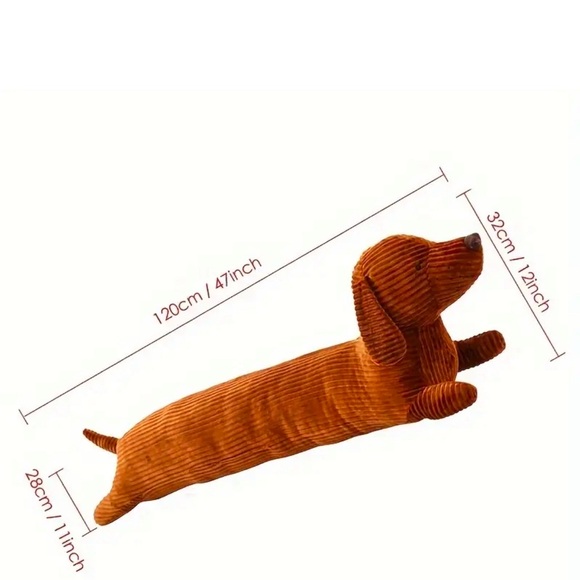47” Long Dachshund Hug Body Pillow Ultra-Plush Stuffed Animal Dog Home Decor NEW - Picture 9 of 10